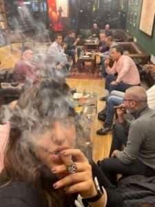 Origins cigar box with cedar tree emblem